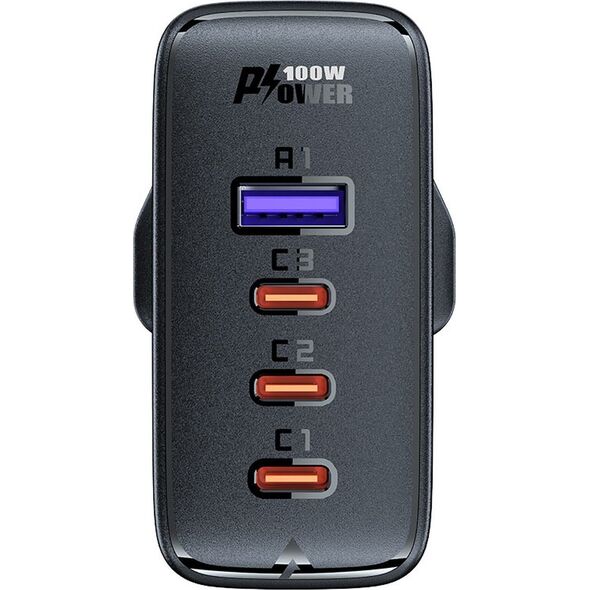 Ładowarka Acefast Szybka ładowarka GaN UK Acefast A40 100W PD 3x USB-C 1x USB-A - czarna 13177921 6974316281962
