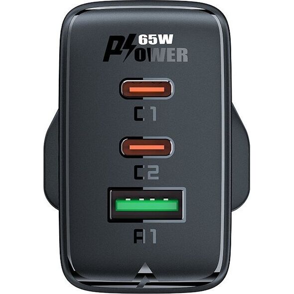 Ładowarka Acefast Acefast ładowarka GaN 65W 3 porty (1xUSB, 2xUSB C PD) wtyczka UK biała (A44) 13177923 6974316281801