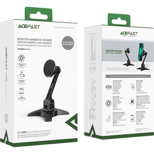 Acefast Acefast podstawka stojak uchwyt magnetyczny do telefonu czarny (E11) 13177925 6974316281832