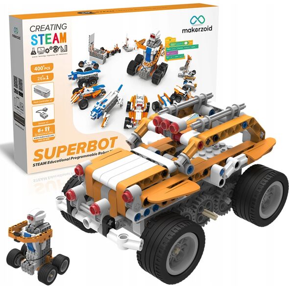 Makerzoid Makerzoid Superbot - zestaw ponad 400 klocków edukacyjnych z możliwością kodowania - Gwarancja bezpieczeństwa. Proste raty. Bezpłatna wysyłka od 170 zł. 13179021 6974810050026