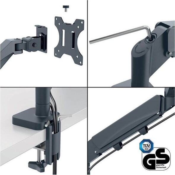 Leitz Uchwyt biurkowy na 2 monitory 17" - 32" (65380089) 13191086 4002432134700