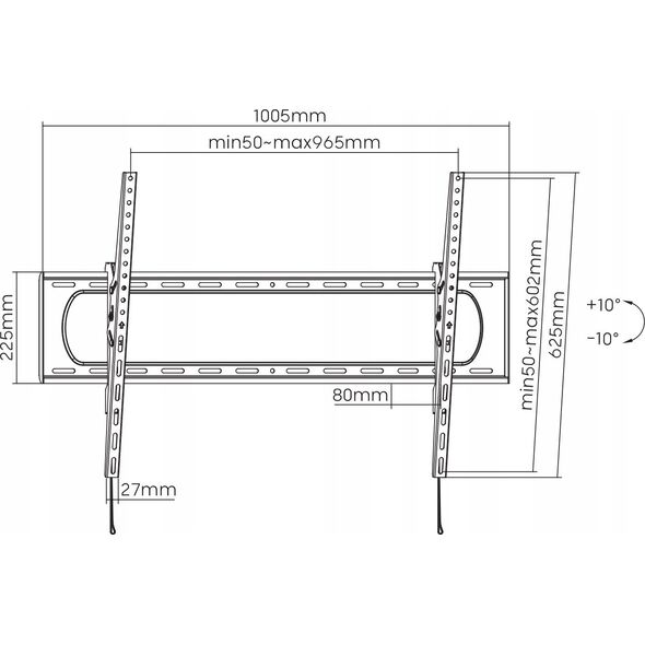 Maclean Uchwyt do TV lub monitora Maclean MC-750N max. VESA 900x600, 60-120", 120kg, czarny 13216077 5902211130864