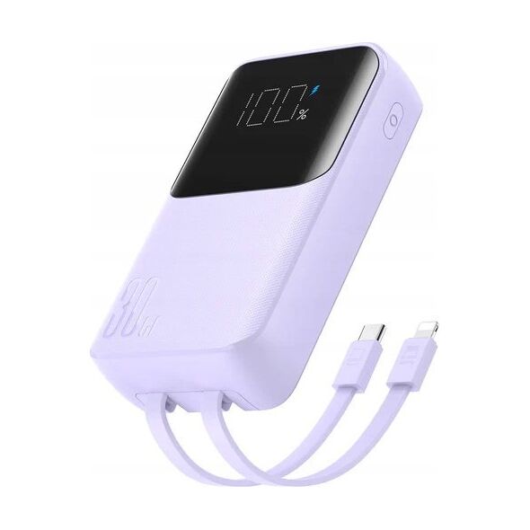 Powerbank Joyroom Joyroom JR-PBC06 z wbudowanymi kablami USB-C / Lightning 30W 10000mAh - fioletowy 13217626 6956116776473