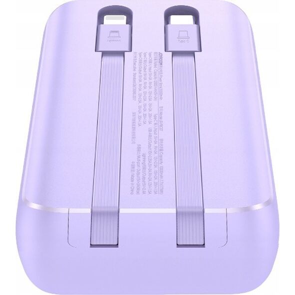 Powerbank Joyroom Joyroom JR-PBC06 z wbudowanymi kablami USB-C / Lightning 30W 10000mAh - fioletowy 13217626 6956116776473