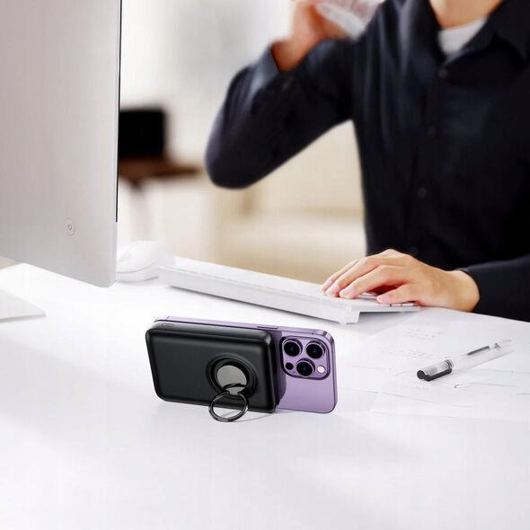 Powerbank Joyroom Joyroom JR-W050 10000mAh 20W MagSafe z ringiem i podstawką biały 13217633 6956116745059
