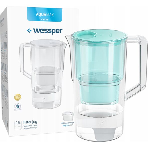 Dzbanek filtrujący Wessper Dzbanek Wessper AquaMax Basic 2.5L miętowy 13219478 5902668841245