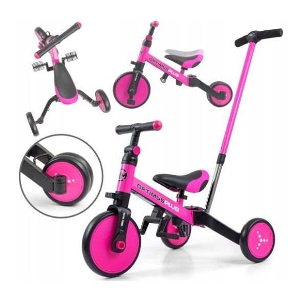 Milly Mally Rowerek Ride On - Bike 4w1 OPTIMUS PLUS Pink 13219794 5901761128512