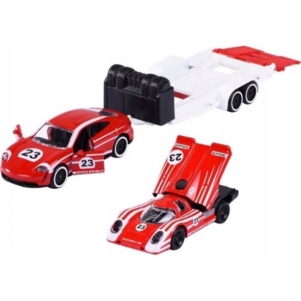 Majorette Pojazd Majorette Porsche z przyczepką, 3 rodzaje mix 13220206 3467452073162