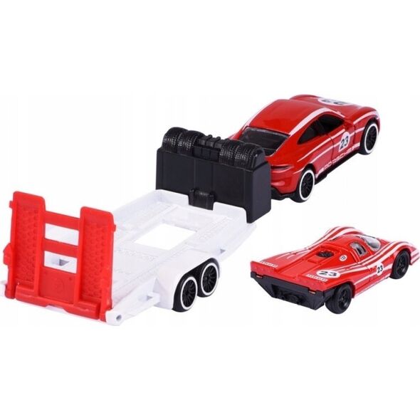 Majorette Pojazd Majorette Porsche z przyczepką, 3 rodzaje mix 13220206 3467452073162