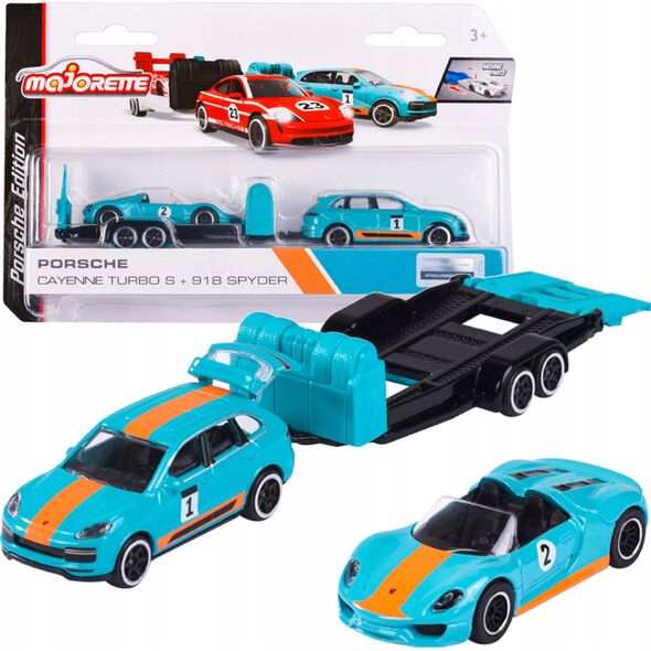 Majorette Pojazd Majorette Porsche z przyczepką, 3 rodzaje mix 13220206 3467452073162