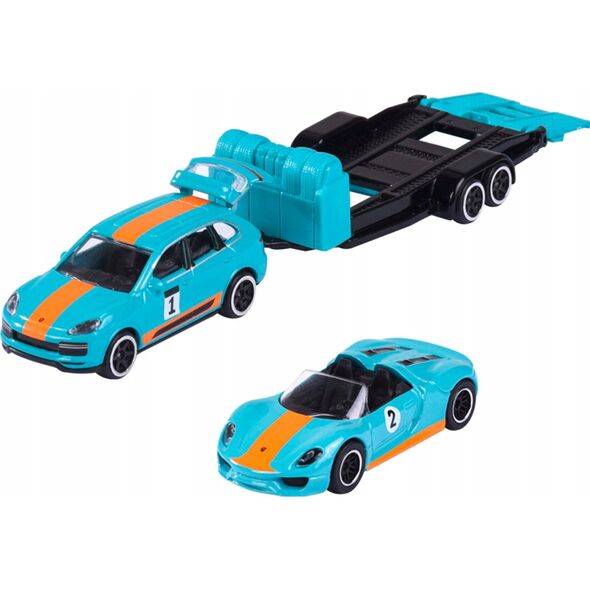 Majorette Pojazd Majorette Porsche z przyczepką, 3 rodzaje mix 13220206 3467452073162