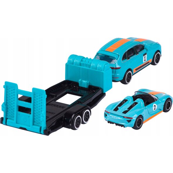 Majorette Pojazd Majorette Porsche z przyczepką, 3 rodzaje mix 13220206 3467452073162