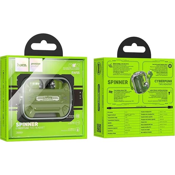 Słuchawki Hoco EW55 zielone 13225875 6942007605236