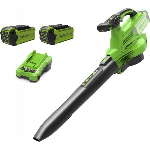 Greenworks 40V dmuchawa/odkurzacz Greenworks GD40BVIIK2x zestaw ładowarka + 2x aku 2Ah 13231999 6952909089874