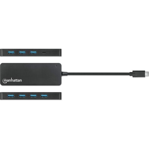 HUB USB Manhattan Manhattan 168410 huby i koncentratory USB Type-C 5000 Mbit/s Czarny 13238529 766623168410