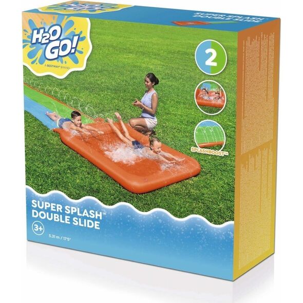 1life Podwójny Ślizg wodny Super Splash dla dzieci 3+ BESTWAY Tor 531cm + Brodzik 129 l + Natrysk 13240244 6941607348611