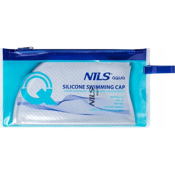 Nils Extreme NQC JEDNOKOLOROWY SZARY CZEPEK SILIKONOWY DO DŁUGICH WŁOSÓW NILS AQUA 13241085 5907695529371