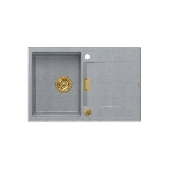 Zlewozmywak Owen OWEN 111 GraniteQ zlewozmywak z syfonem Push 2 Open 1-komorowy z/o (760x500x215| kom. 330x430) black diamond / elementy miedziane 13241487 5904310997980