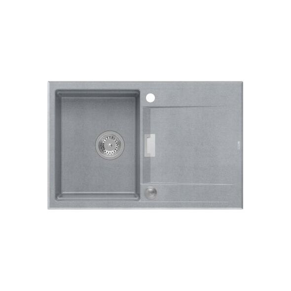Zlewozmywak Owen OWEN 111 GraniteQ zlewozmywak z syfonem Push 2 Open 1-komorowy z/o (760x500x215| kom. 330x430) silver stone / elementy stalowe 13241494 5904310998079
