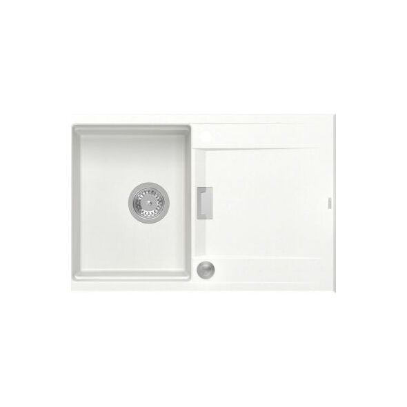 Zlewozmywak Owen OWEN 111 GraniteQ zlewozmywak z syfonem Push 2 Open 1-komorowy z/o (760x500x215| kom. 330x430) snow white / elementy stalowe 13241497 5904310998055
