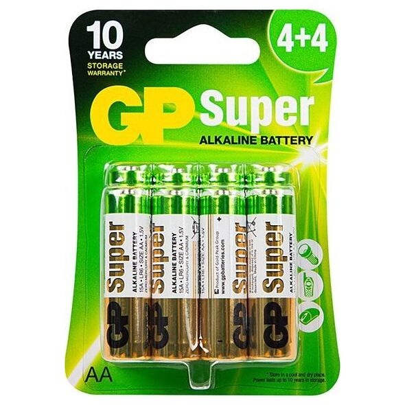 Blow 82-627# Bateria alkaliczna aa 1.5 lr6 gp super 8szt 13241891 4891199216886