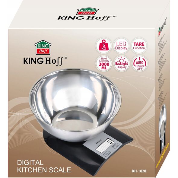 Waga kuchenna KingHoff Elektroniczna Waga Kuchenna Z Misą 2l Kinghoff Kh-1828 Lumarko! 13241967 5908287218284