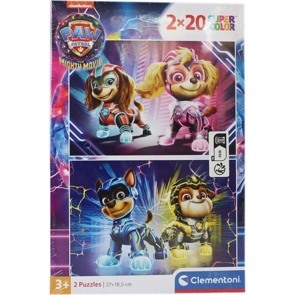 Clementoni Puzzle 2 x 20 elementów Super Kolor Psi Patrol The Mighty Movie 13244884 8005125248056