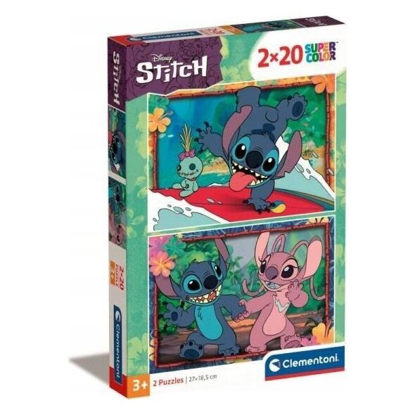 Clementoni Puzzle 2x20 elementów Super Kolor Stitch 13244930 8005125248094