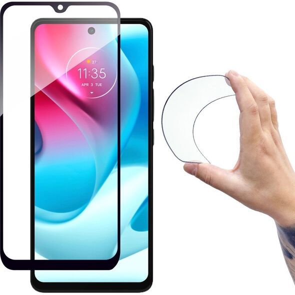 Hurtel Full Cover Flexi Nano folia szklana szkło hartowane z ramką Moto G60s 13249691 9145576232361