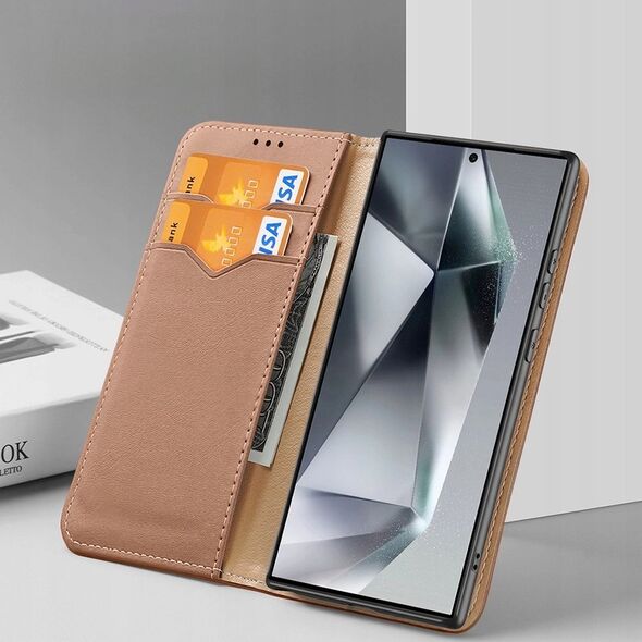 Dux Ducis Etui Dux Ducis Hivo z klapką i blokadą RFID do Samsung Galaxy S24 Ultra - brązowe 13249850 6934913021859
