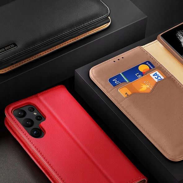 Dux Ducis Etui Dux Ducis Hivo z klapką i blokadą RFID do Samsung Galaxy S24 Ultra - brązowe 13249850 6934913021859