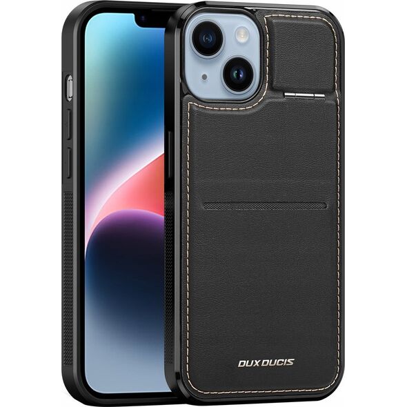 Dux Ducis Etui portfel Dux Ducis Rafi Mag z podstawką 3w1 do iPhone 15 Plus z MagSafe i blokadą RFID - czarne 13249899 6934913024386