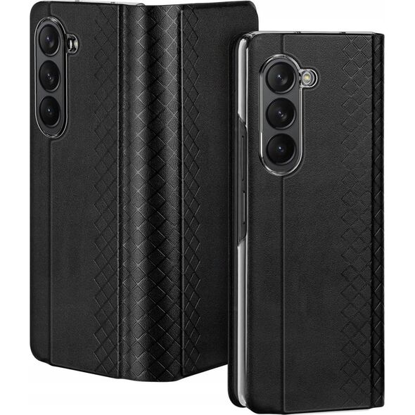 Dux Ducis Skórzane etui z klapką i portfelem do Samsung Galaxy Z Fold5 5G Dux Ducis Bril - czarne 13249937 6934913026700