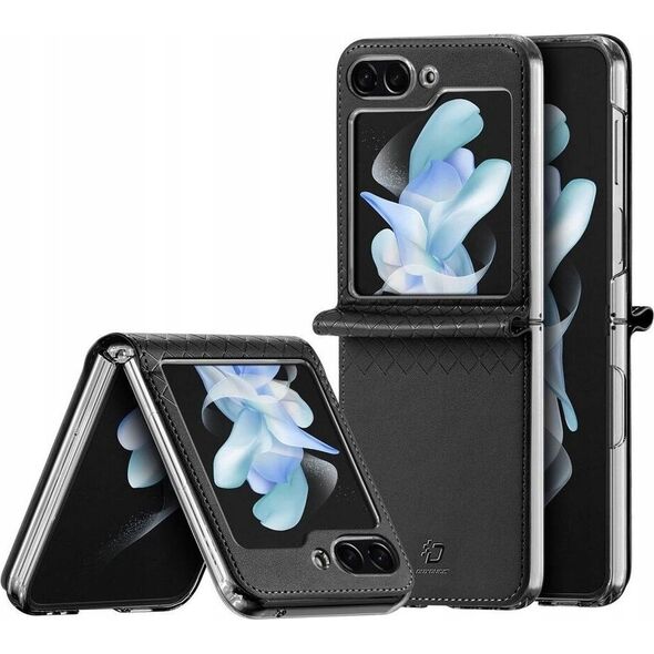 Dux Ducis Skórzane etui Samsung Galaxy Z Flip5 5G z klapką portfel pokrowiec na tył Dux Ducis Bril - czarne 13249938 6934913026670