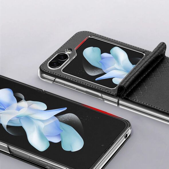 Dux Ducis Skórzane etui Samsung Galaxy Z Flip5 5G z klapką portfel pokrowiec na tył Dux Ducis Bril - czarne 13249938 6934913026670