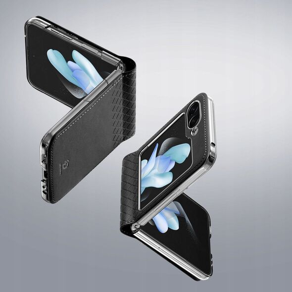 Dux Ducis Skórzane etui Samsung Galaxy Z Flip5 5G z klapką portfel pokrowiec na tył Dux Ducis Bril - czarne 13249938 6934913026670