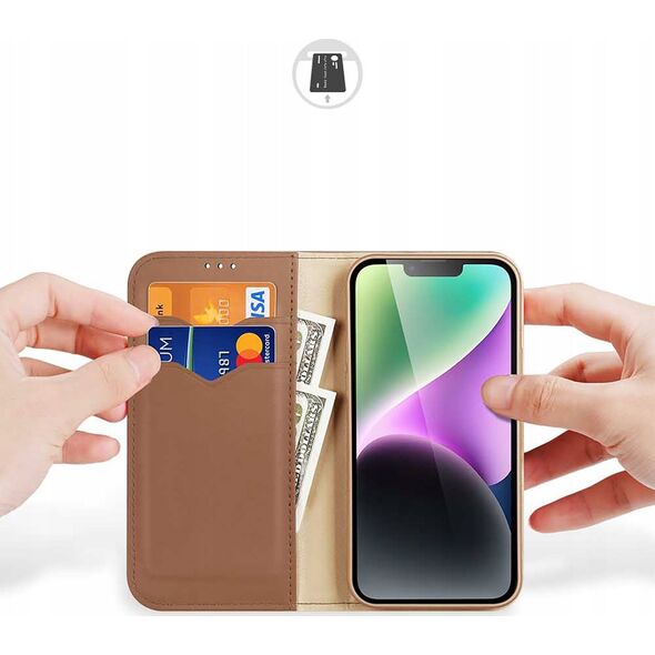 Dux Ducis Etui z portfelem Dux Ducis Hivo z blokadą RFID do iPhone 15 Plus - brązowe 13249941 6934913025512