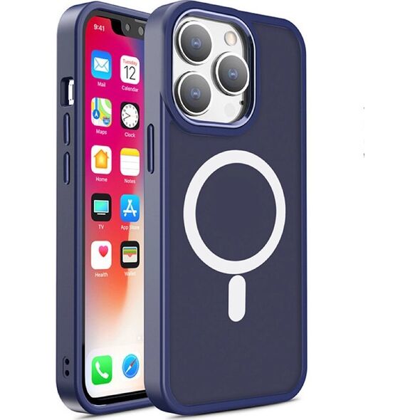 Hurtel Magnetyczne etui z MagSafe Color Matte Case do iPhone 15 Plus - granatowe 13250015 9145576280096