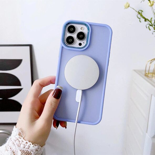 Hurtel Magnetyczne etui z MagSafe Color Matte Case do iPhone 15 Plus - granatowe 13250015 9145576280096