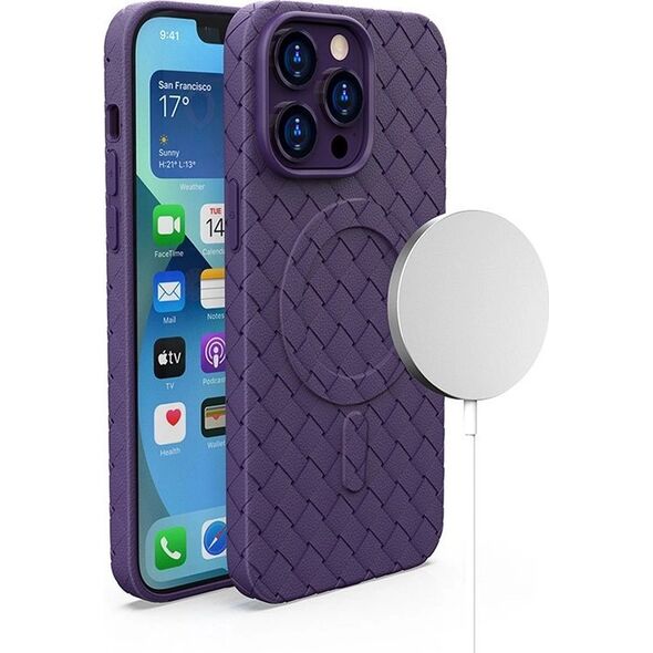 Hurtel Plecione etui MagSafe Woven Case do iPhone 13 Pro - fioletowe 13250053 9145576281093