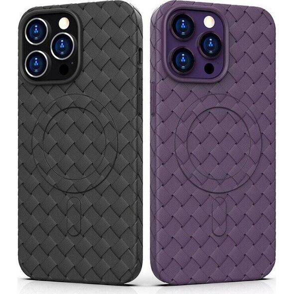Hurtel Plecione etui MagSafe Woven Case do iPhone 15 - czarne 13250080 9145576281253