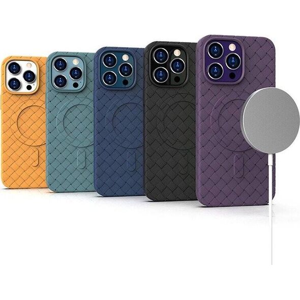 Hurtel Plecione etui MagSafe Woven Case do iPhone 15 Pro Max - czarne 13250089 9145576281345