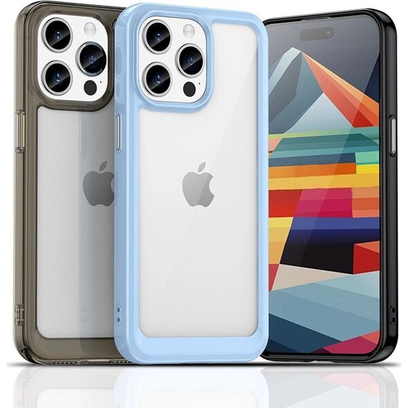 Hurtel Wzmocnione etui z elastyczną ramką do iPhone 15 Pro Max Outer Space - czarne 13250229 9145576279694