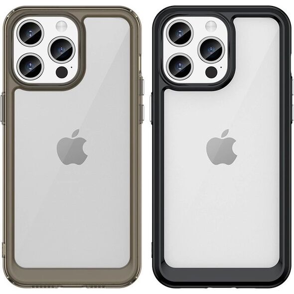 Hurtel Wzmocnione etui z elastyczną ramką do iPhone 15 Pro Max Outer Space - czarne 13250229 9145576279694