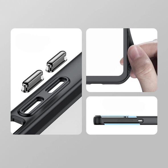 Hurtel Wzmocnione etui Outer Space z elastyczną ramką do iPhone 15 - niebieskie 13250277 9145576279588