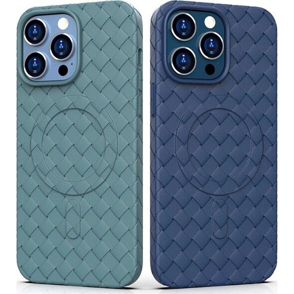Hurtel Plecione etui MagSafe Woven Case do iPhone 15 Pro Max - granatowe 13250469 9145576281352