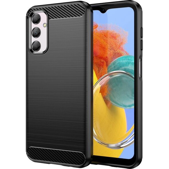 Hurtel Elastyczne etui wzór karbon do Samsung Galaxy M14 Carbon Case - czarne 13250485 9145576281581