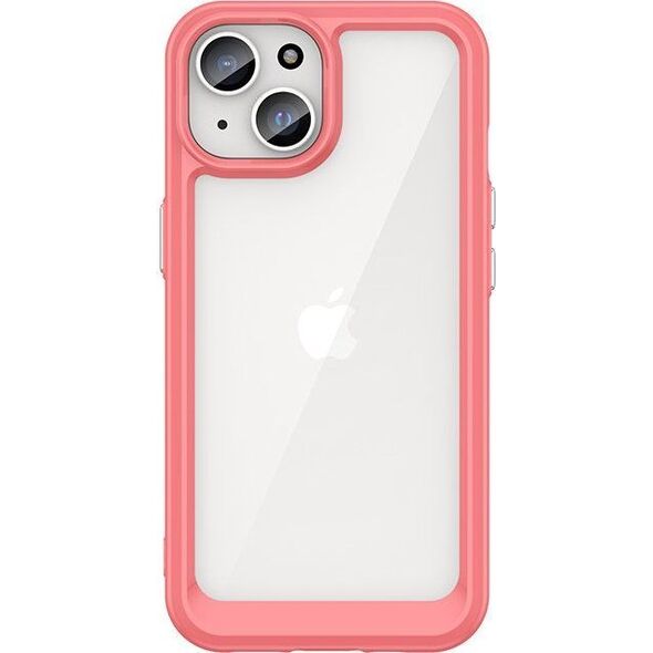Hurtel Wzmocnione etui z elastyczną ramką do iPhone 15 Plus Outer Space - czerwone 13250665 9145576279632