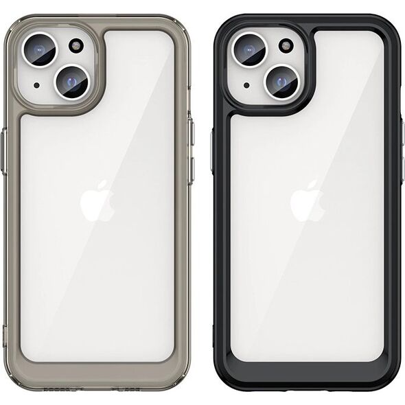 Hurtel Wzmocnione etui z elastyczną ramką do iPhone 15 Plus Outer Space - czarne 13250673 9145576279618