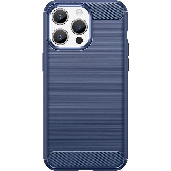 Hurtel Elastyczne etui wzór karbon do iPhone 15 Pro Carbon Case - niebieskie 13250713 9145576279465